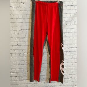PINK Red and Grey Sweatpants Medium